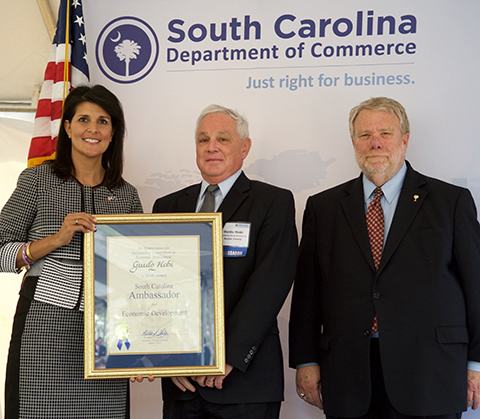 Gov. Haley, Dept. of Commerce Recognize Guido Hobi as Ambassador of the Year image